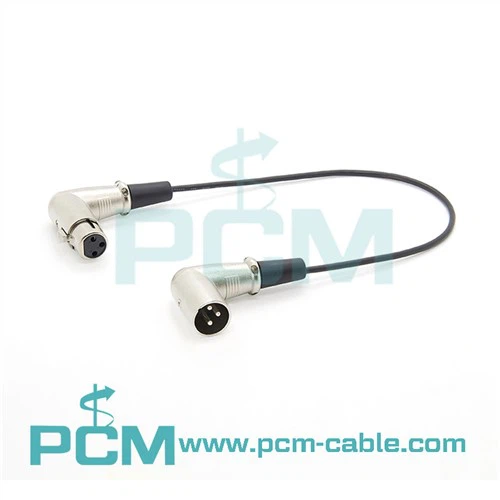 Sağ Açı XLR Erkek - XLR Dişi Kablo