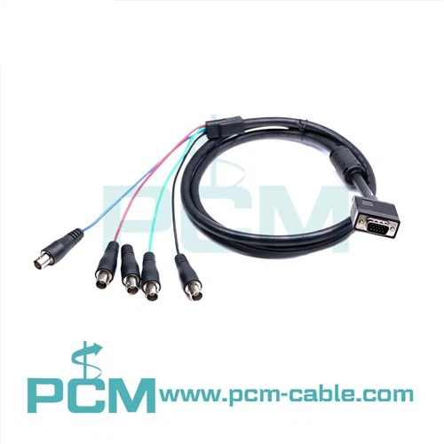 5 BNC Dişi - HD15 VGA Dişi Kablo