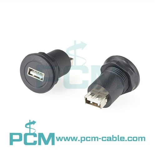 USB A Jakı - USB A Jakı Yuvarlak Panel Montaj Adaptörü