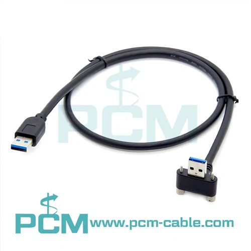 USB3.0 M2 Vidalı Kilit Kablolu Dik Açı