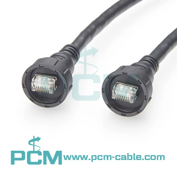 IP67 Waterproof Ethernet Cable Assembly, SFTP Shielded, RJ45 Male to RJ45 Male