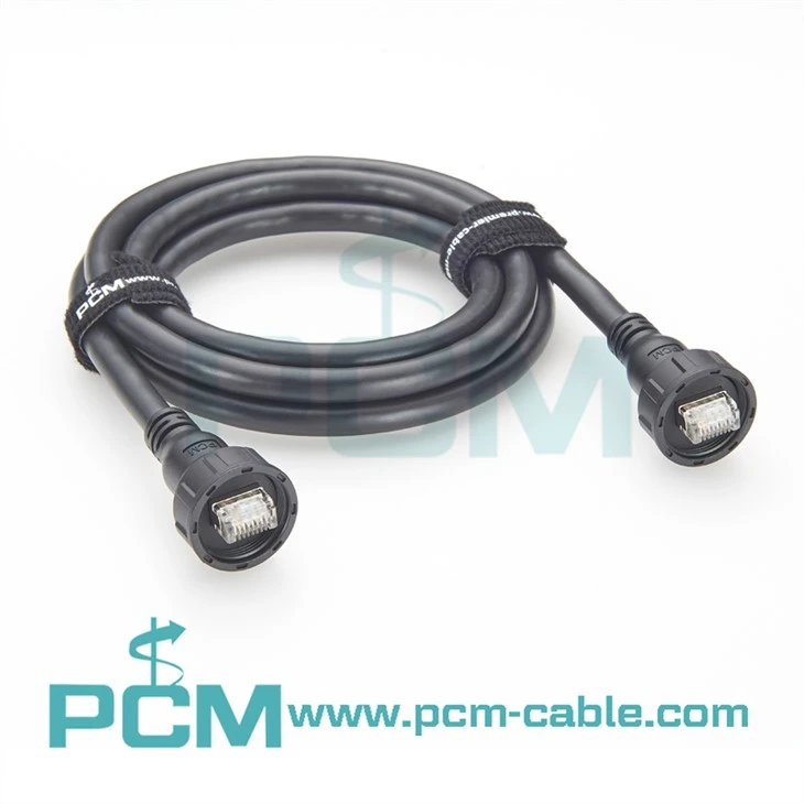 IP67 Waterproof RJ45 Networking Cat8 cable, 40G high-speed, M20 panel compatible for industrial and outdoor networking use