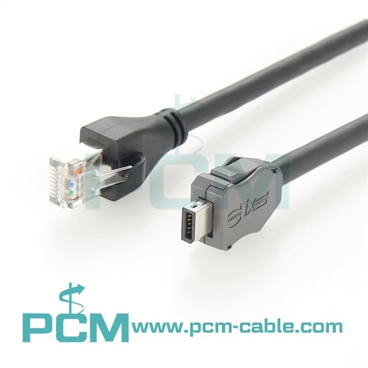 Cat6A IX to RJ45 high-flex cable assembly