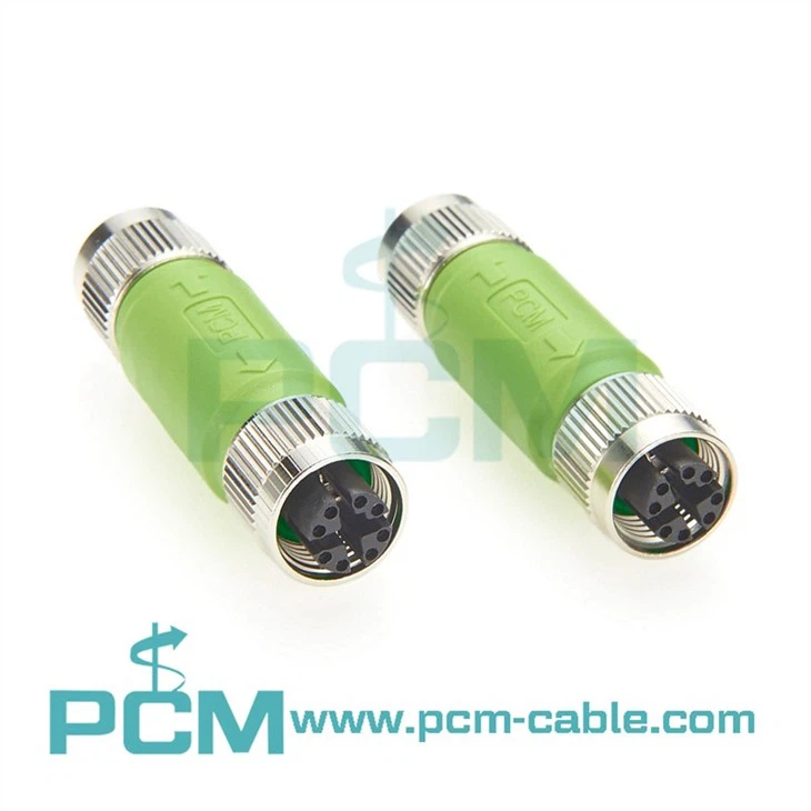 Industrial M12 X-Code Inline Coupler, Cat5e 8 Pin Female-Female