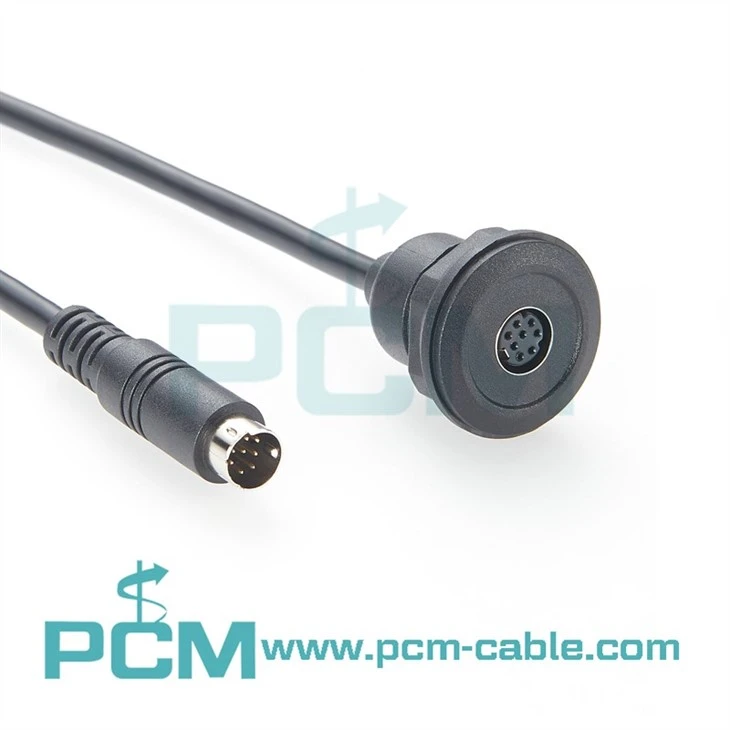 Mini DIN 8 Pin Male to Round Panel Mount Mini DIN 8 Pin Female