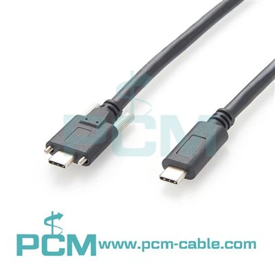 Çift vidalı kilitleme USB C kablosu
