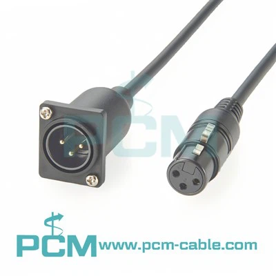 Dişi XLR Panel Montajı XLR Erkek Uzatma Kablosu