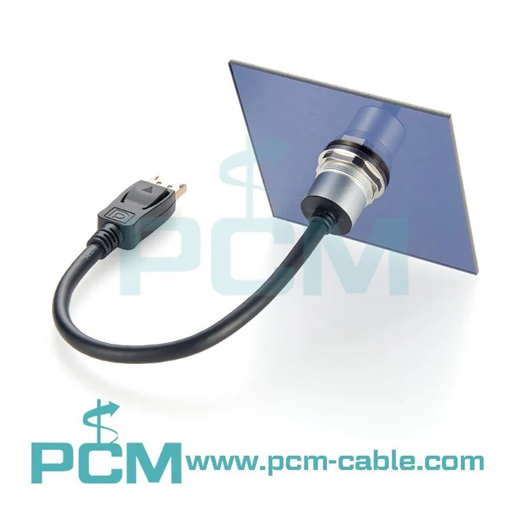 DP panel feed-through connector