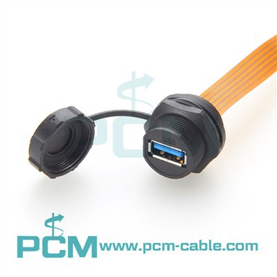 USB 3.0 FPC Düz Kablo IP67 Su geçirmez Panel Montaj USB Uzatma Kablosu